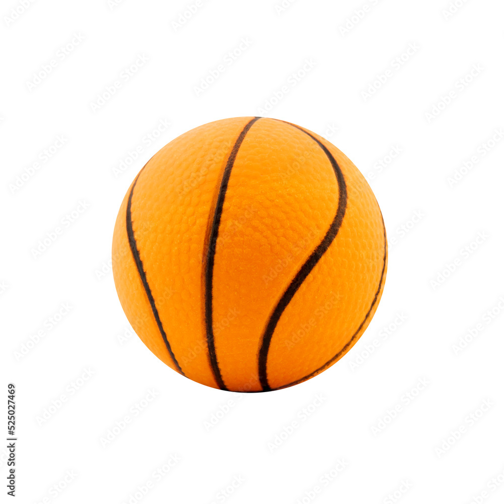 Toy rubber basketball isolated on white background