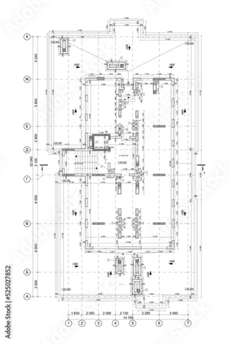 Technical storey multistory building vector blueprint