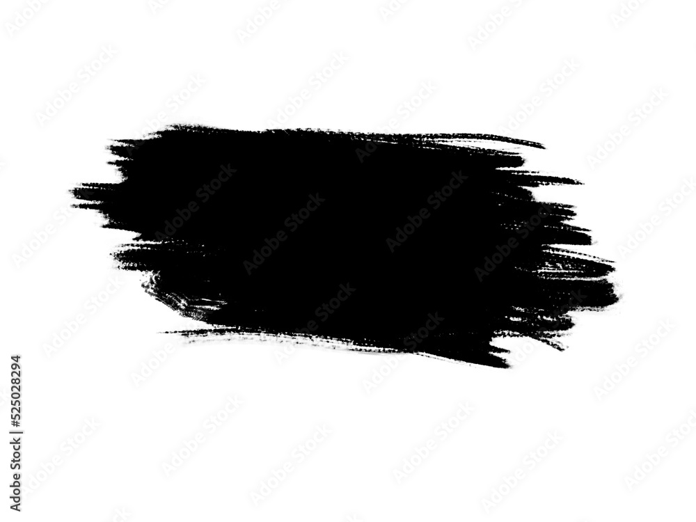 Black strokes of artistic painting isolated transparency background.