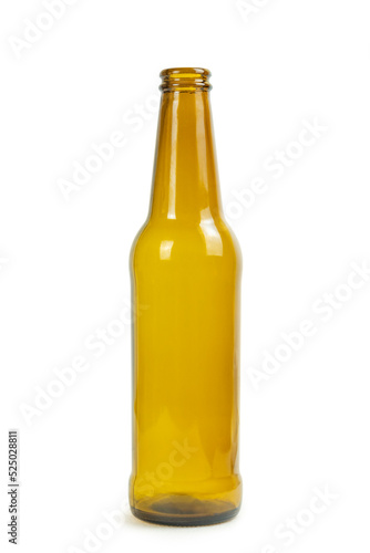 Empty bottle yellow color isolated on white background