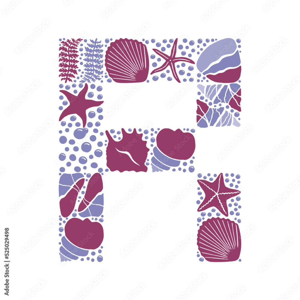 Minimalist composition, creative letter in pixel style, .natural freehand shapes