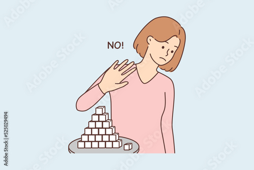 Young woman refuse from sugar 