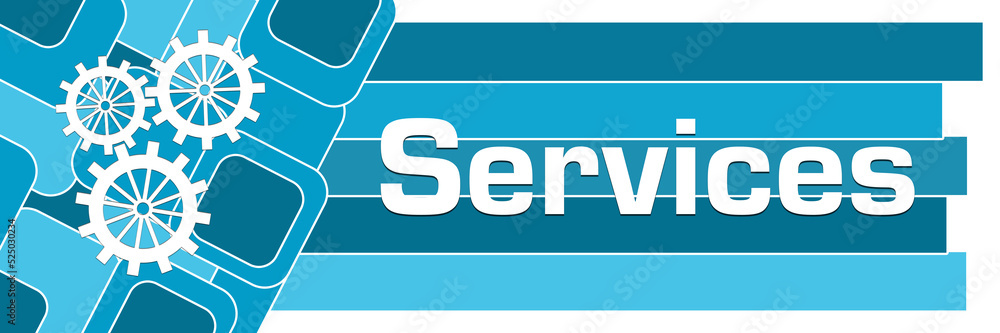 Services Blue Squares Stripes Symbol Text Horizontal Services Blue Squares Stripes Symbol Text Horizontal