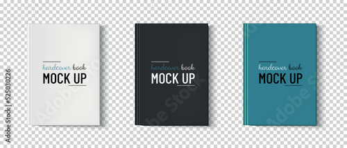 Blank Hardcover Book Template Set - Vector Illustrations Isolated On Transparent Background