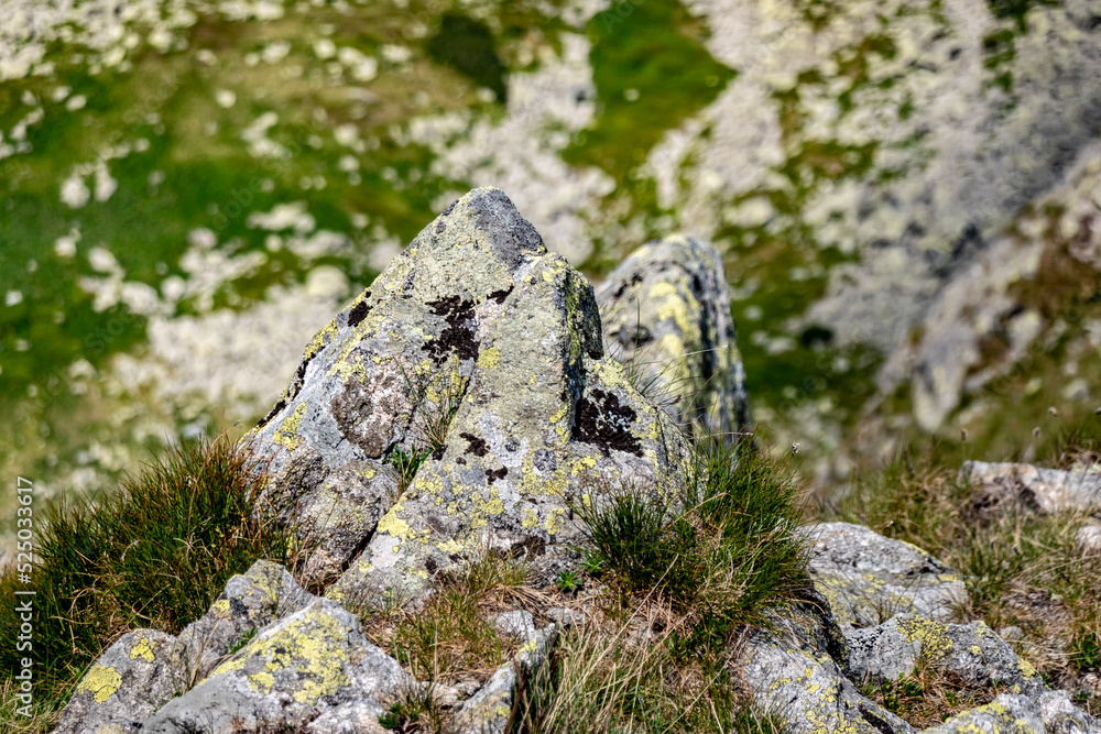 Rocky formations in the high mountains of the Low Tatras in Slovakia