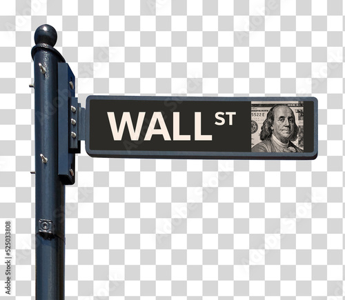 Black new Street Sign in Manhattan, New York isolated on pattern background including clipping path