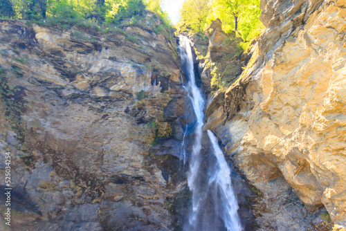 View of Reichenbach Falls in Bernese Oberland region of Switzerland