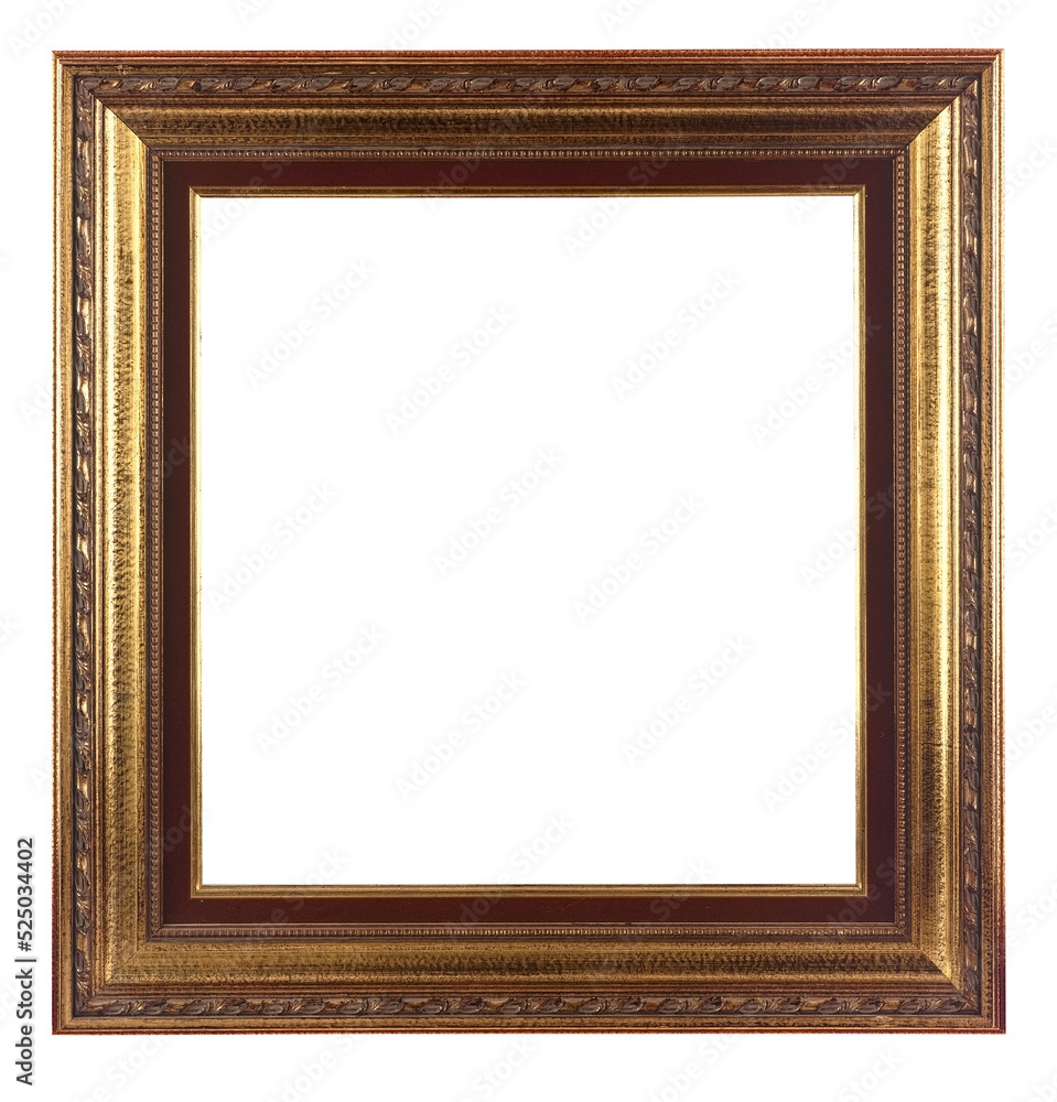 Old antique gold frame isolated on white Old antique gold frame isolated on white