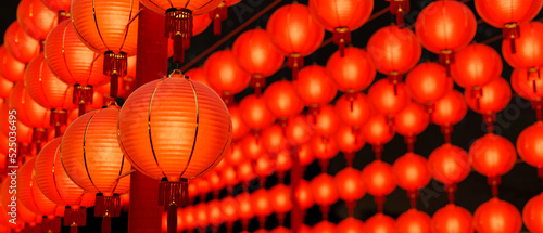 Beautiful red Chinese lantern background  Asian Chinese New Year ornamental festive decoration