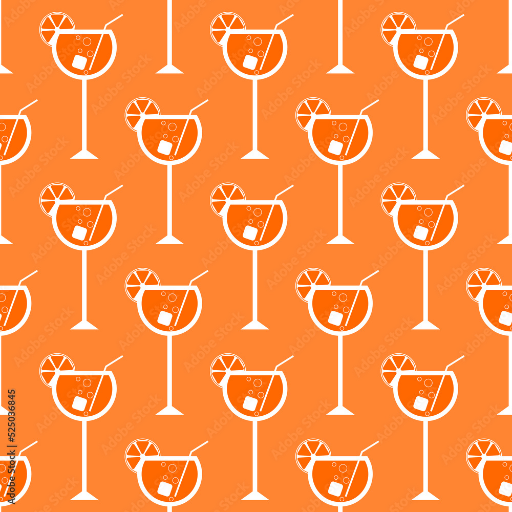 Cocktail seamless pattern. Icons of alcohol drink with cocktail straw and slice lemon. Cocktail party background. Modern design for print on wrapping paper, wallpaper, packaging. Vector illustration Cocktail seamless pattern. Icons of alcohol drink with cocktail straw and slice lemon. Cocktail party background. Modern design for print on wrapping paper, wallpaper, packaging. Vector illustration