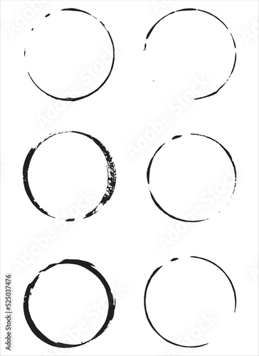 circle paint stroke grunge vector design illustration isolated on white background 