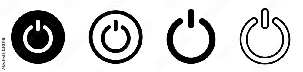 On-off icon. Set of power buttons. Power Button Icon Black Line. On Off ...
