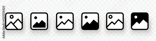 Gallery ico set. Image icon. Photo album icon. Picture symbol. Photo signs. Vector illustration