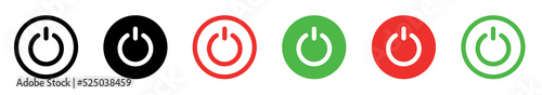 On-off icon. Set of power buttons. Power Button Icon Black Line. On Off Buttons Illustration. Vector illustration.