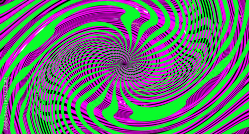 Bright swirl green purple pink abstract background. Glitch Art trippy luxury digital screen. Fractal Backdrop. Banner. Web page template. Virtual Augmented reality. Celebration card. VR poster. Flyer
