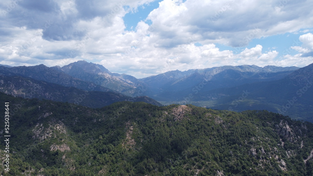 Mountain Corsica aerial view