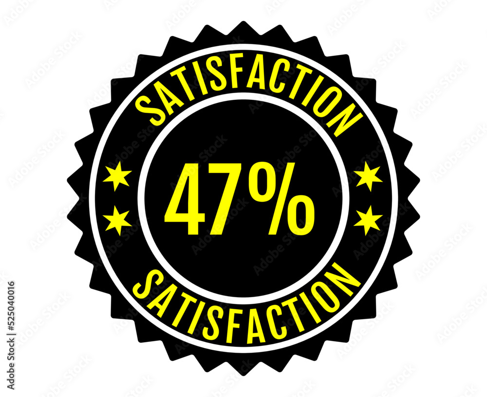 47% Satisfaction Sign Vector transparent background