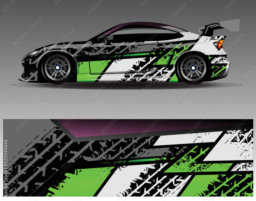 Graphic abstract stripe racing background kit designs for wrap vehicle race car rally adventure and livery