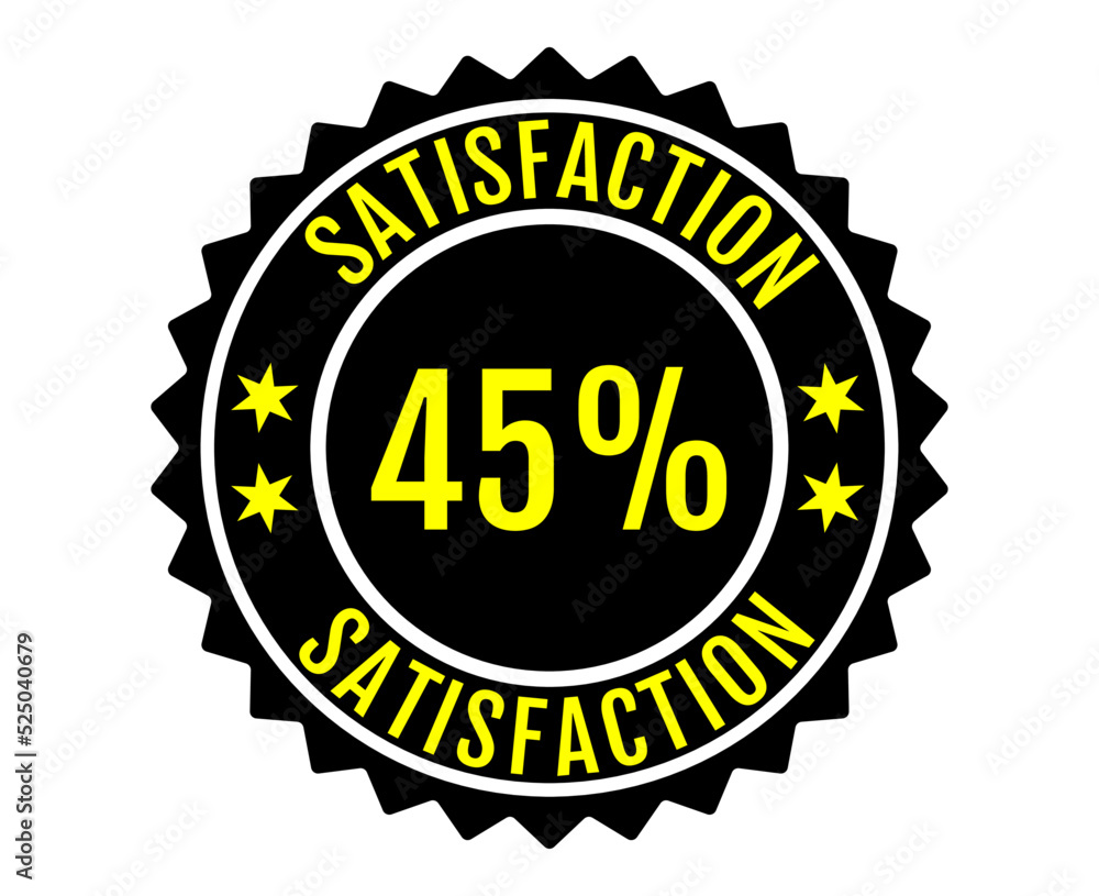 45% Satisfaction Sign Vector transparent background