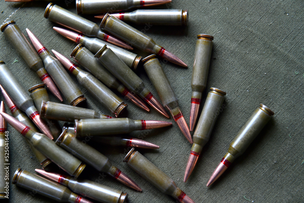 AK 47 ammunition in a wood box.Ammunition 7,62x54 AK 47 ammunition in a wood box.Ammunition 7,62x54