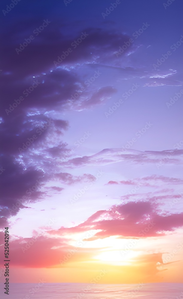 Beautiful bright clouds before sunset. Summer evening sky. Generative AI Beautiful bright clouds before sunset. Summer evening sky. Generative AI