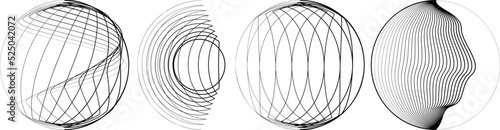 Lines in Semi Circle Form .  Vector Illustration .Technology round. Moon Logo . Design element . Abstract Geometric shape . letter c .