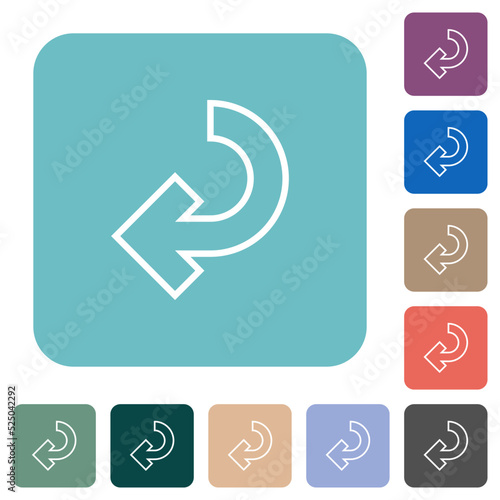 Return arrow outline rounded square flat icons