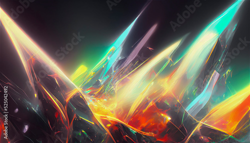 Abstract colorful background  vibrant  holographic  3D rendering for wallpaper  flyer  banner  wall deco  print