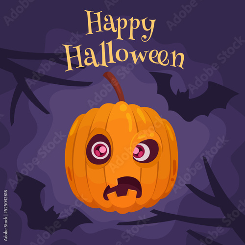 Halloween Pumpkin Head Cartoon Character