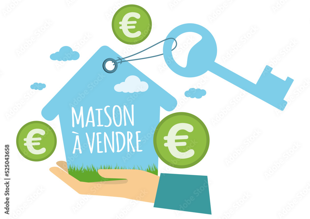Maison à vendre, tenir dans la main propriété sur terrain