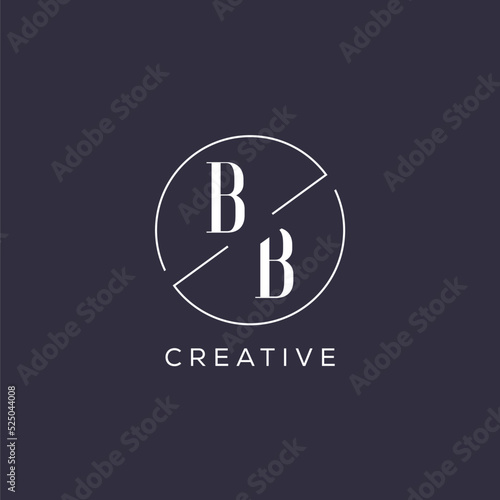 Elegant look monogram BB logo with simple circle line