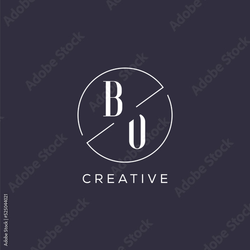 Elegant look monogram BO logo with simple circle line