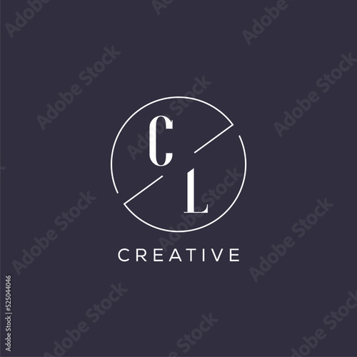 Elegant look monogram CL logo with simple circle line