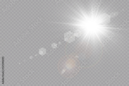 Vector. Sunlight. special lens flare effect. Light effect.Bright sun.