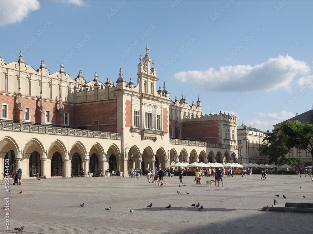 view  at ancient building Cloth Hall on Krakow's Main Marked Place