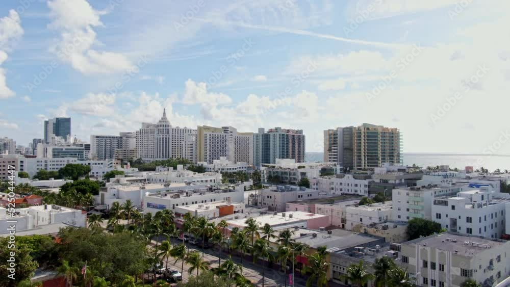 Luxury hotel buildings of Miami, aerial ascend shot Luxury hotel buildings of Miami, aerial ascend shot