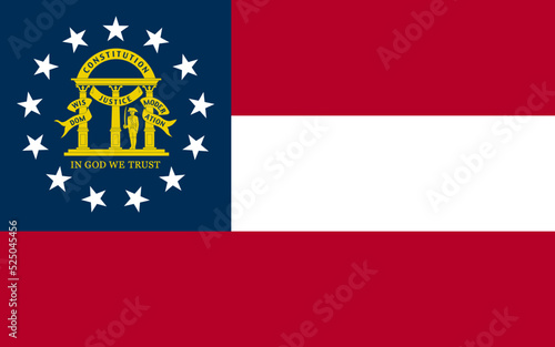 Georgia state flag. Vector illustration.