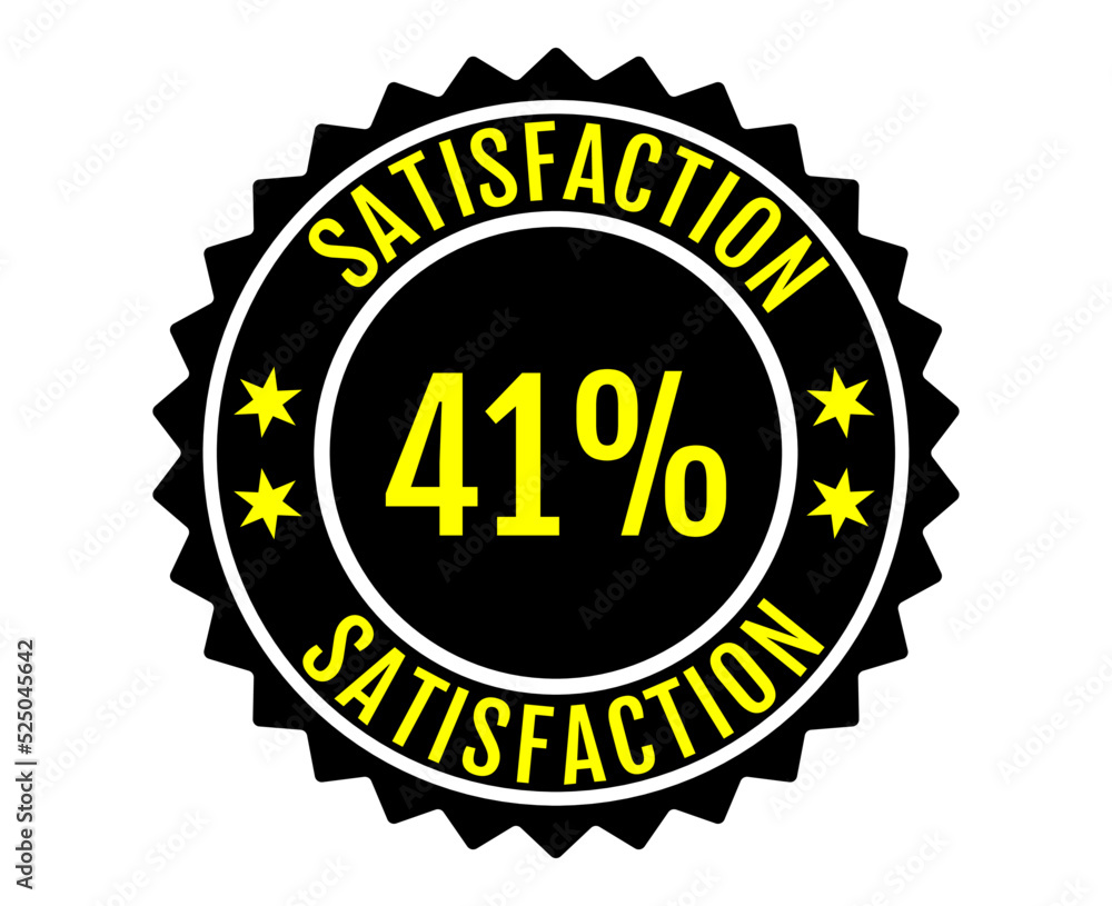 41% Satisfaction Sign Vector transparent background