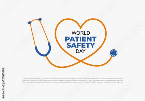 World patient safety day background with stethoscope on september 17.