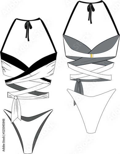 black and white bikini