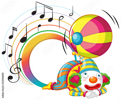 Circus clown with music key banner