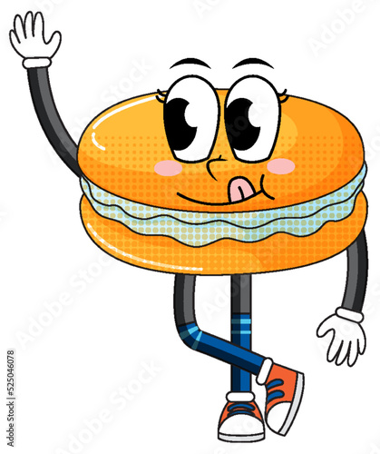 Orange macaron with happy face