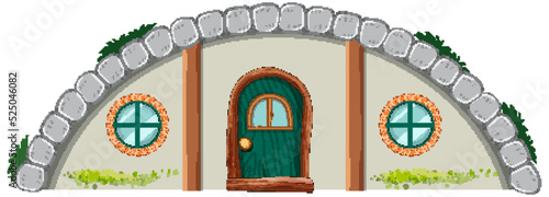 Hobbit house isolated on white background