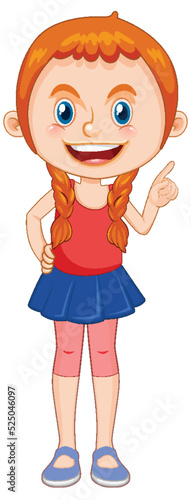 Cute girl cartoon character