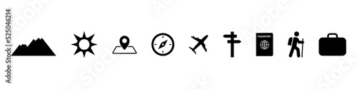 Travel icon set simple design