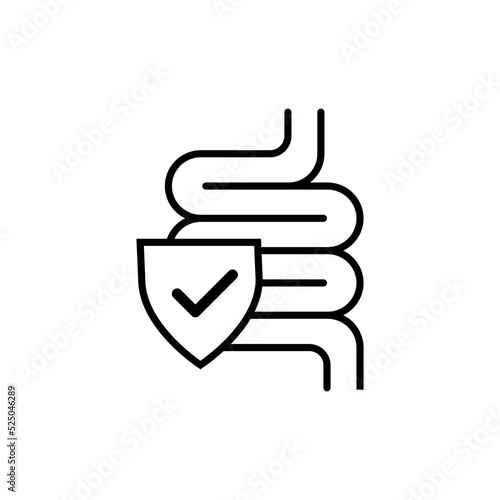 Probiotic icon with shield simple design
