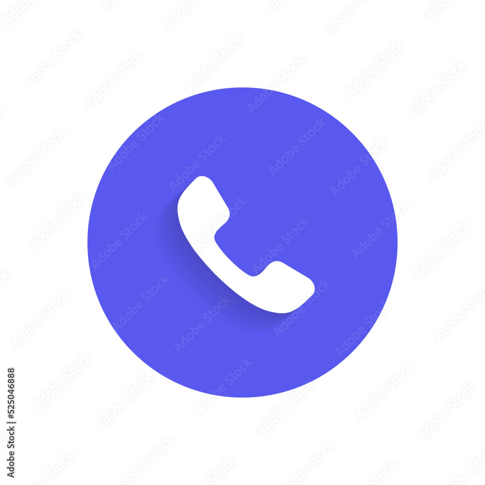 Calling, phone call icon vector on circle button Calling, phone call icon vector on circle button