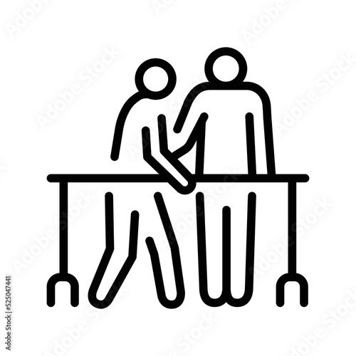 Rehabilitation sign olor line icon. Physiotherapy.