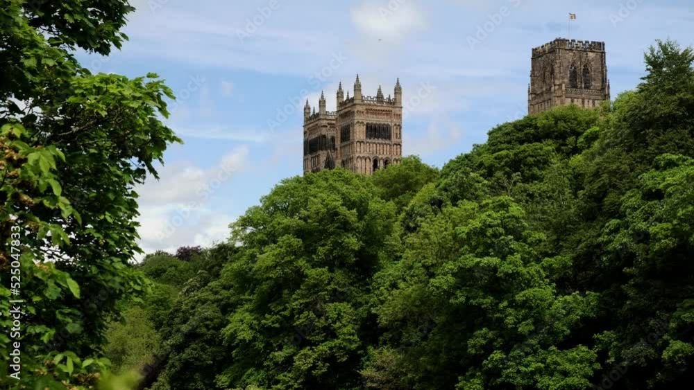 Mid clip of the towers of Durham Cathedral from Prebends Bridge Mid clip of the towers of Durham Cathedral from Prebends Bridge