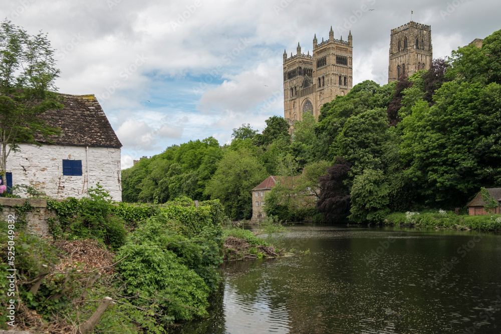 durham Cathedral and River Wear with boathouse